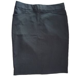 Express Design Studio Black Pencil‎ Skirt Career Office Button Back Size 0